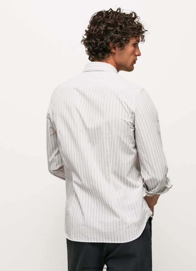 cămașă slim din poplin din bumbac bărbați Pepe Jeans alb 6Z0R461022 - imagine 5