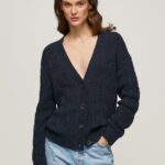 cardigan ajurat cu decolteu în V femei Pepe Jeans dulwich 6Z0R46239