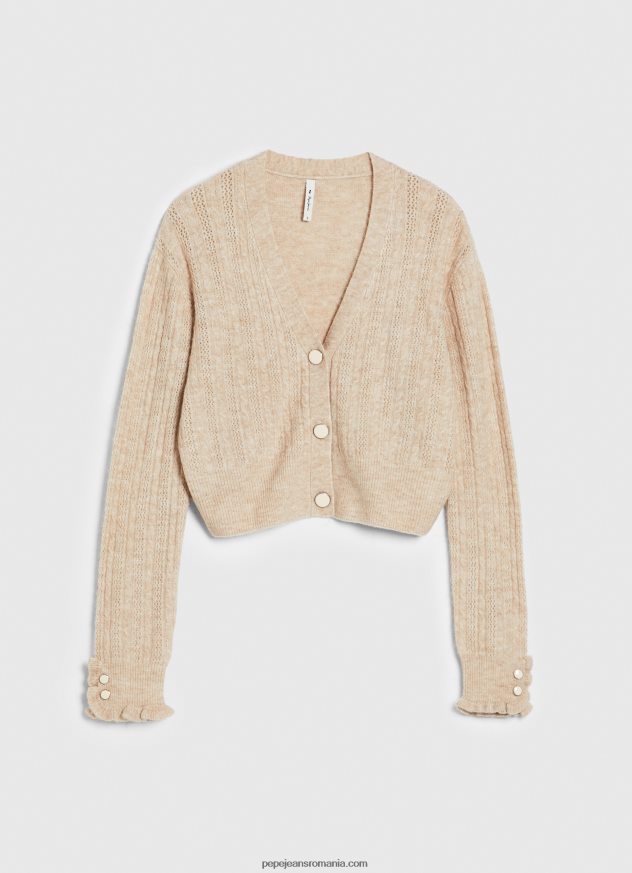 cardigan ajurat cu decolteu în V femei Pepe Jeans piele de bivol 6Z0R46243 - imagine 5