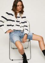 cardigan ajurat cu model în dungi femei Pepe Jeans mousse 6Z0R46252