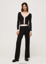 cardigan cu decolteu în V cu coaste femei Pepe Jeans negru 6Z0R46264 - imagine 2