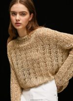 cardigan decupat tricot ajurat femei Pepe Jeans piatră 6Z0R46233