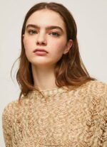 cardigan decupat tricot ajurat femei Pepe Jeans piatră 6Z0R46233 - imagine 4