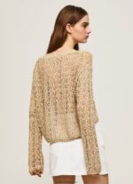 cardigan decupat tricot ajurat femei Pepe Jeans piatră 6Z0R46233 - imagine 5