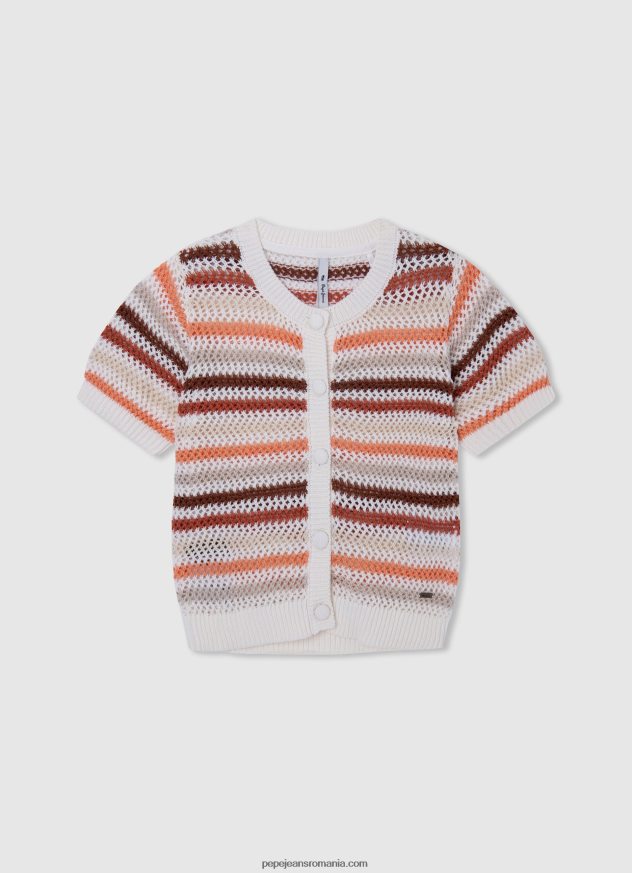 cardigan din bumbac cu imprimeu în dungi fată Pepe Jeans multi 6Z0R461417 - imagine 1