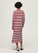 cardigan lung cu imprimeu în zig-zag femei Pepe Jeans studio roșu 6Z0R46225 - imagine 4