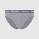 chiloți clasici cu logo imprimat femei Pepe Jeans marnă cenușie 6Z0R46546