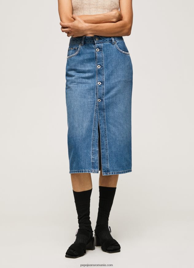 fusta midi din denim de bumbac femei Pepe Jeans denim 6Z0R46100 - imagine 2