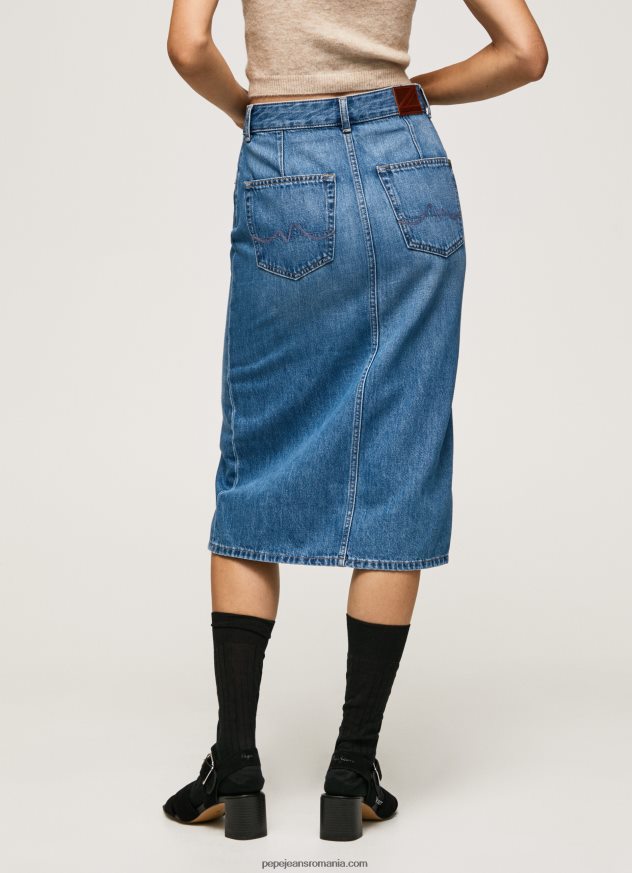 fusta midi din denim de bumbac femei Pepe Jeans denim 6Z0R46100 - imagine 4