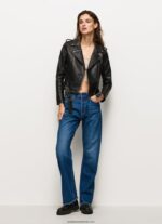 geacă biker cu umeri epalules femei Pepe Jeans negru 6Z0R46116