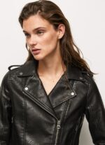 geacă biker cu umeri epalules femei Pepe Jeans negru 6Z0R46116 - imagine 3