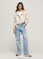 geacă biker cu umeri epalules femei Pepe Jeans off dantela 6Z0R46115