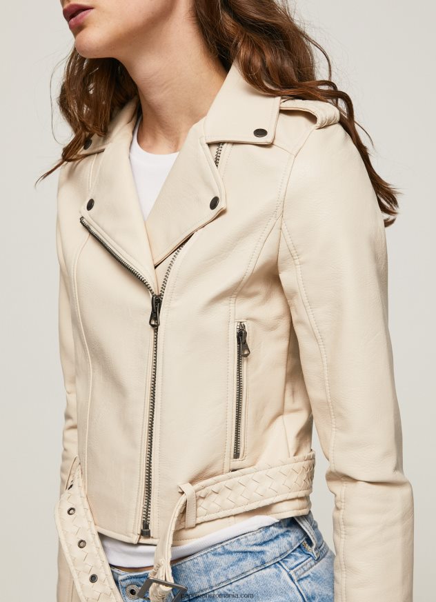 geacă biker cu umeri epalules femei Pepe Jeans off dantela 6Z0R46115 - imagine 3