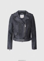 geacă biker din piele de miel femei Pepe Jeans ocean 6Z0R46113 - imagine 5