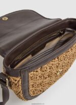 geantă crossbody din paie țesătă femei Pepe Jeans caramel 6Z0R46742 - imagine 3