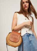 geantă de mână din răchită lucrată manual femei Pepe Jeans tutun 6Z0R46716