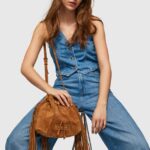 geanta de piele intoarsa femei Pepe Jeans cămilă 6Z0R46724