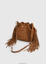 geanta de piele intoarsa femei Pepe Jeans cămilă 6Z0R46724 - imagine 3
