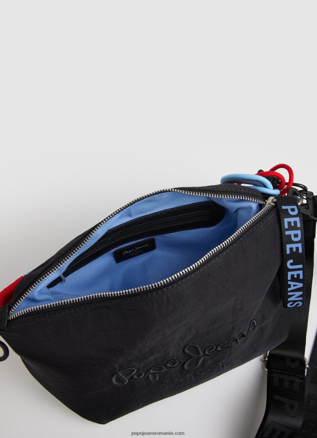 geanta de umar cu maner detasabil femei Pepe Jeans negru 6Z0R46734 - imagine 3