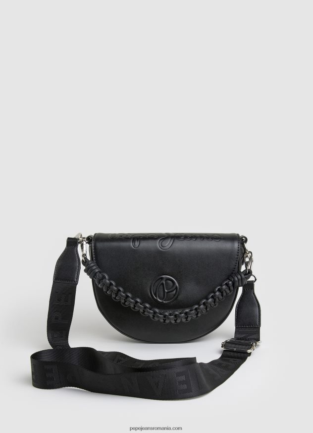 geanta de umar cu maner detasabil femei Pepe Jeans negru 6Z0R46734 - imagine 4