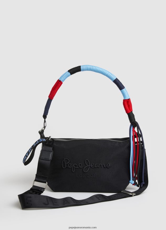 geanta de umar cu maner detasabil femei Pepe Jeans negru 6Z0R46734 - imagine 1