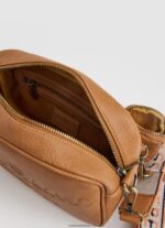 geantă maxi crossbody cu logo în relief femei Pepe Jeans cămilă 6Z0R46714 - imagine 3