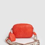 geantă maxi crossbody cu logo în relief femei Pepe Jeans piersică 6Z0R46715