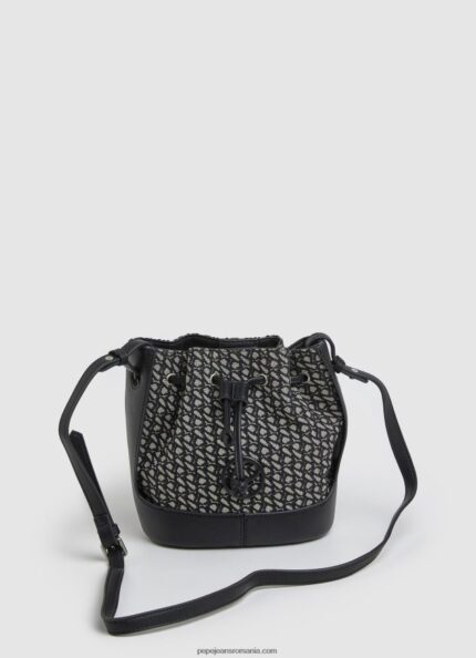 geantă tip găleată din jacquard femei Pepe Jeans negru 6Z0R46730