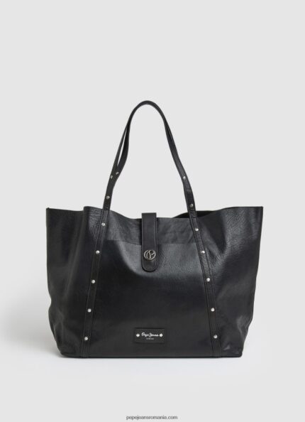 geantă tote din piele femei Pepe Jeans negru 6Z0R46747