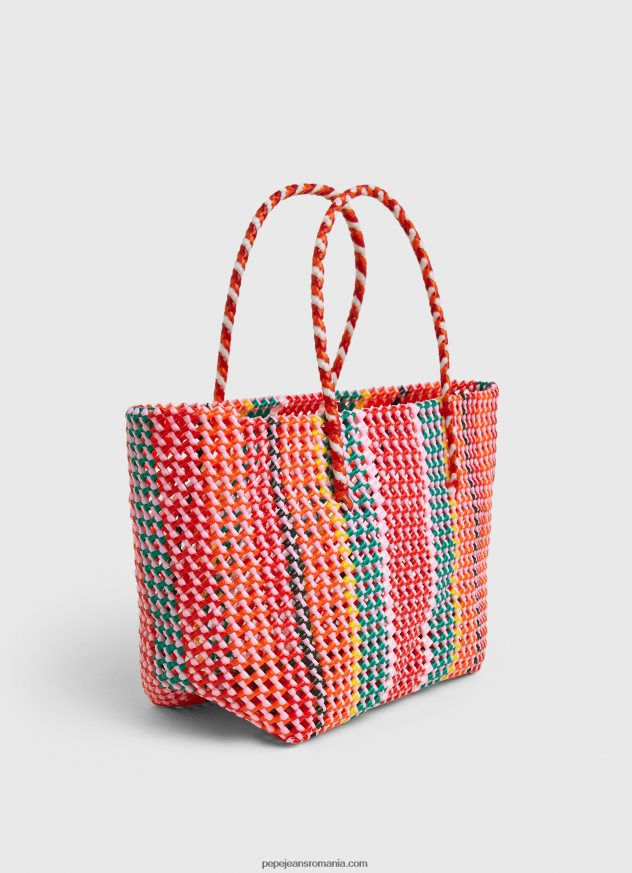 geantă tote din plastic țesut femei Pepe Jeans studio roșu 6Z0R46720 - imagine 3