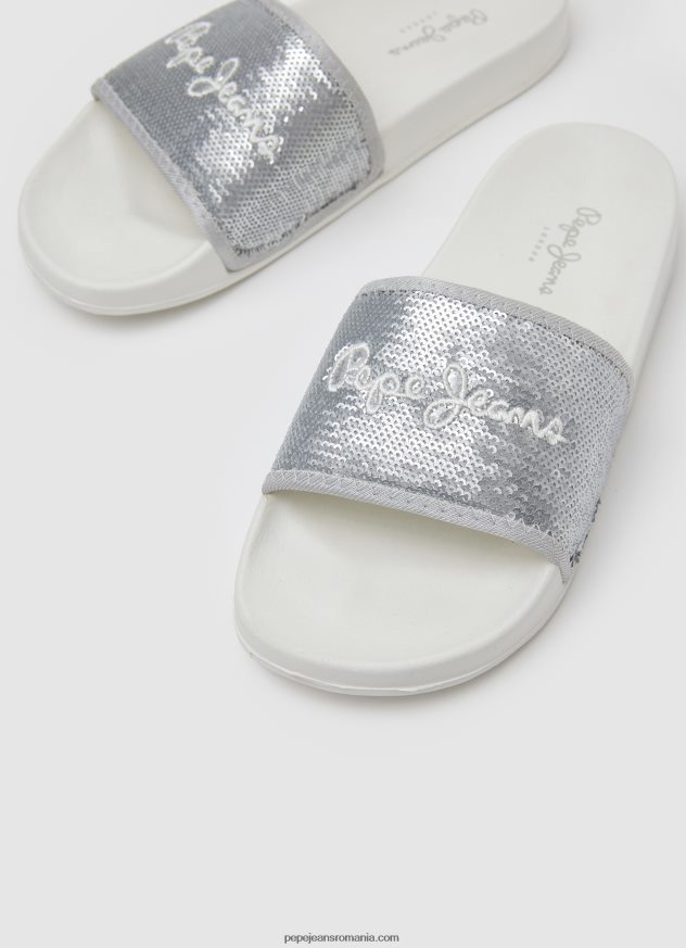 glisor dulce șlapi de plajă femei Pepe Jeans argint perlat 6Z0R46694 - imagine 3