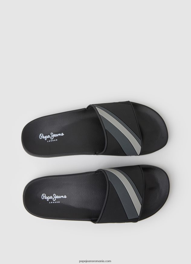 glisor textura șlapi de plajă bărbați Pepe Jeans negru 6Z0R461263 - imagine 2