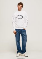 hanorac cu logo imprimat bărbați Pepe Jeans alb 6Z0R46901 - imagine 2