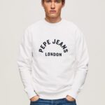 hanorac cu logo imprimat bărbați Pepe Jeans alb 6Z0R46901