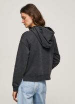 hanorac din bumbac femei Pepe Jeans negru spalat 6Z0R46281 - imagine 3