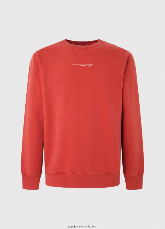 hanorac din bumbac imprimat cu logo bărbați Pepe Jeans studio roșu 6Z0R46906 - imagine 5