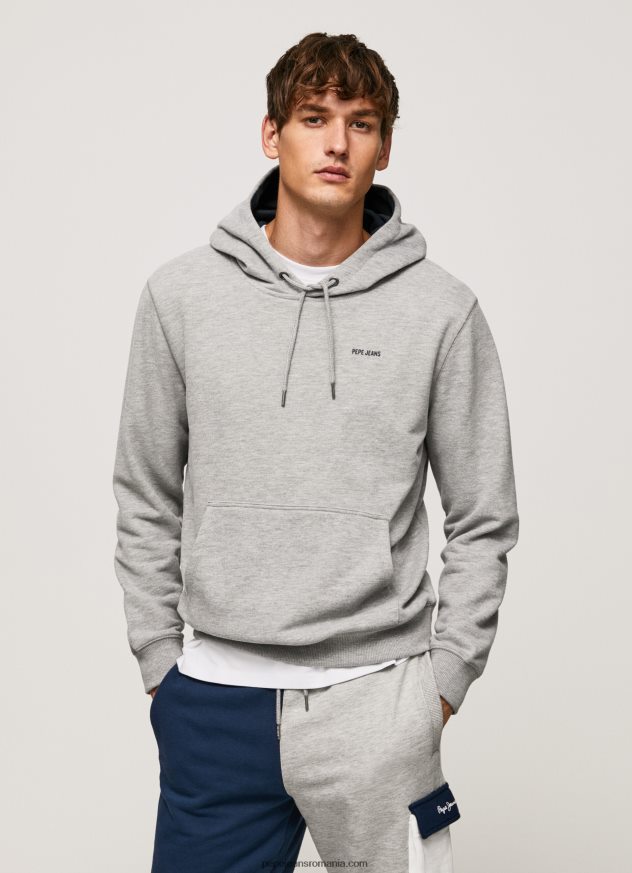 hanorac din bumbac reglabil bărbați Pepe Jeans marnă cenușie 6Z0R46896 - imagine 1