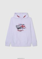 hanorac imprimat cu logo băiat Pepe Jeans alb 6Z0R461585