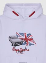hanorac imprimat cu logo băiat Pepe Jeans alb 6Z0R461585 - imagine 3