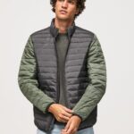 jachetă căptușită bărbați Pepe Jeans negru spalat 6Z0R46837
