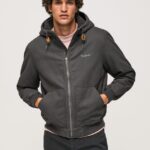 jachetă cu căptușeală fleece bărbați Pepe Jeans negru spalat 6Z0R46836