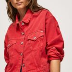 jachetă de denim cu potrivire obișnuită femei Pepe Jeans studio roșu 6Z0R46141