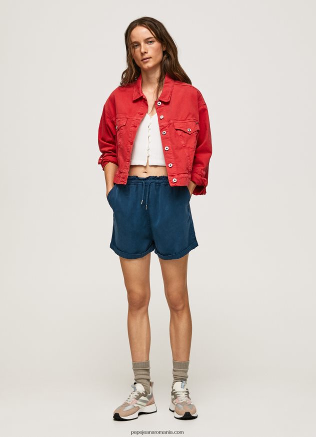 jachetă de denim cu potrivire obișnuită femei Pepe Jeans studio roșu 6Z0R46141 - imagine 3