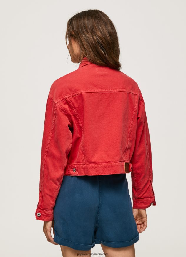 jachetă de denim cu potrivire obișnuită femei Pepe Jeans studio roșu 6Z0R46141 - imagine 4