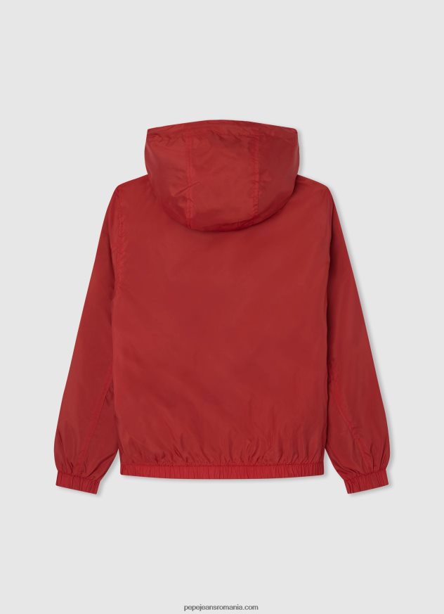 jachetă de vânt cu glugă băiat Pepe Jeans studio roșu 6Z0R461564 - imagine 2