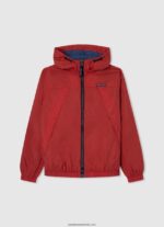 jachetă de vânt cu glugă băiat Pepe Jeans studio roșu 6Z0R461564
