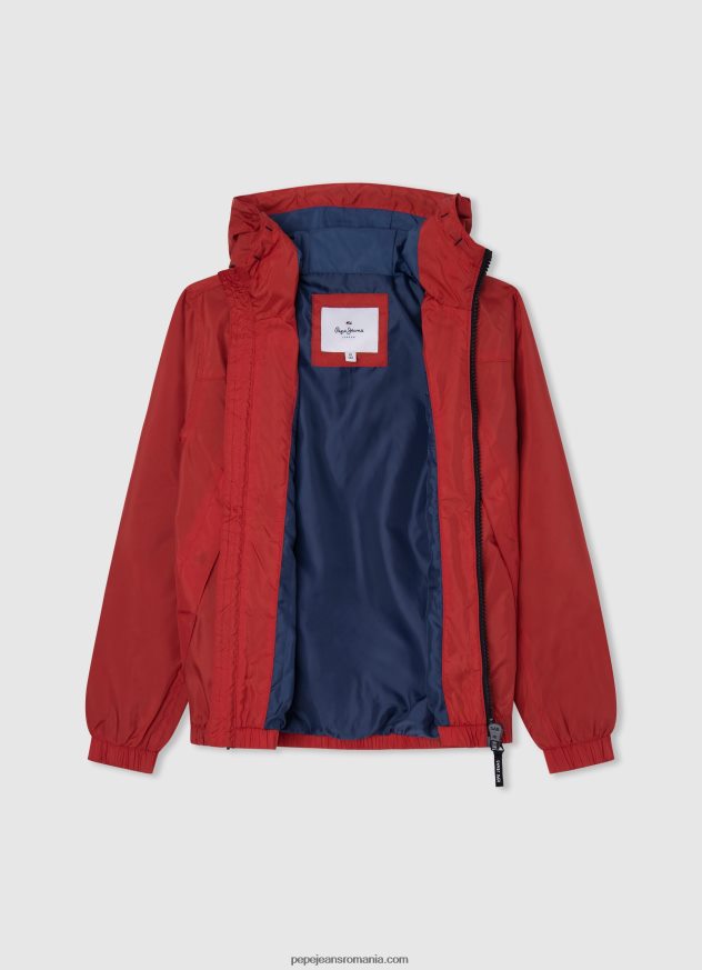 jachetă de vânt cu glugă băiat Pepe Jeans studio roșu 6Z0R461564 - imagine 3