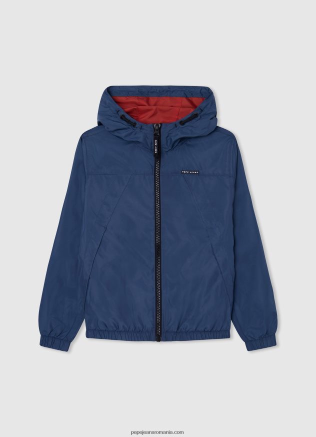 jachetă de vânt cu glugă băiat Pepe Jeans studio roșu 6Z0R461564 - imagine 4