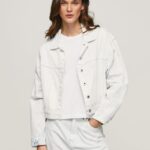jachetă din denim cu efect de crăpare femei Pepe Jeans denim 6Z0R4695