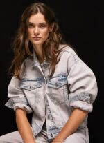 jachetă din denim supradimensionată femei Pepe Jeans denim 6Z0R46125